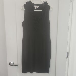 London Times Elegant Black Midi Dress